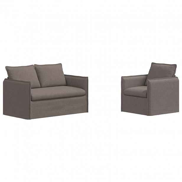 vidaXL Set pohovek 2 ks Taupe Textil