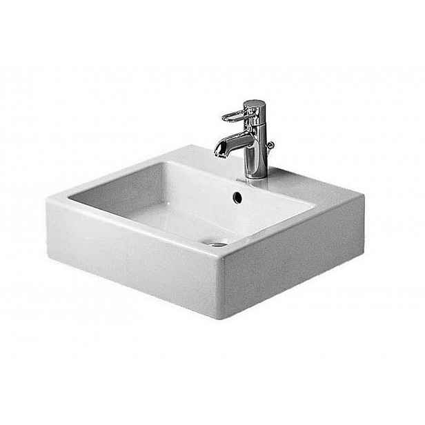 Duravit Vero - Umyvadlo 50x47 cm, s přepadem, s otvorem pro baterii, bílá 0454500027