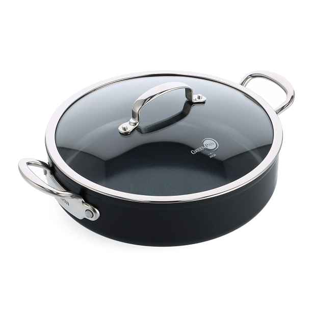 GreenPan Kastrol s nepřilnavým keramickým povrchem s poklicí Barcelona Pro, Ø 30 cm / 5,5 l, černá CC005329-001