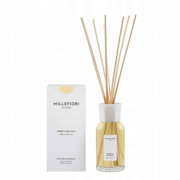 Millefiori Milano Honey & Sea Salt – difuzér 250 ml s tyčinkami