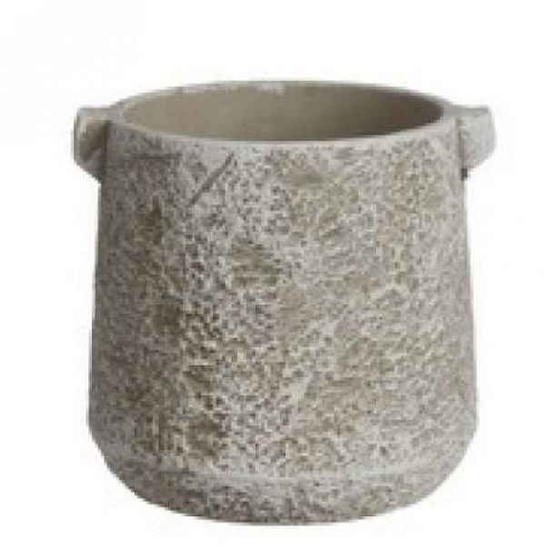 Obal kulatý kónický 2 ucha cement šedá 13,5 cm