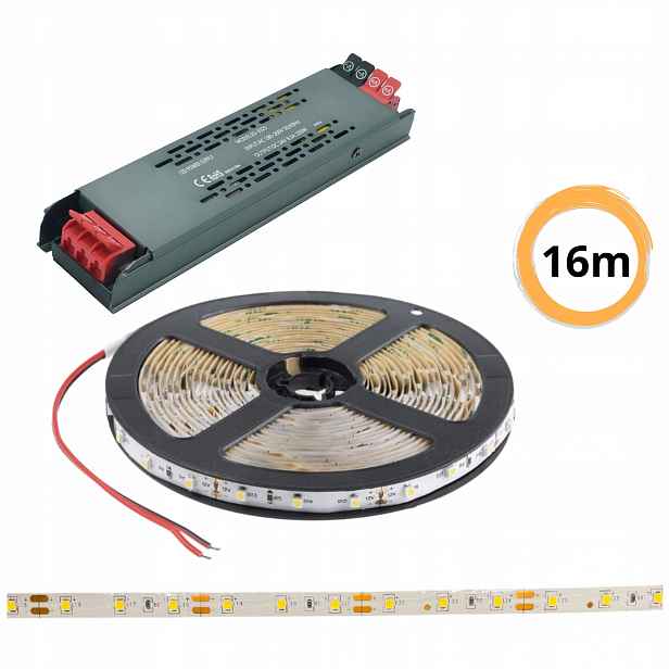 Set 16 m Led pásek Premium bílý teplý 12V
