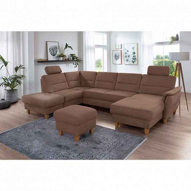 Sit & More SEDACÍ SOUPRAVA, textil, hnědá