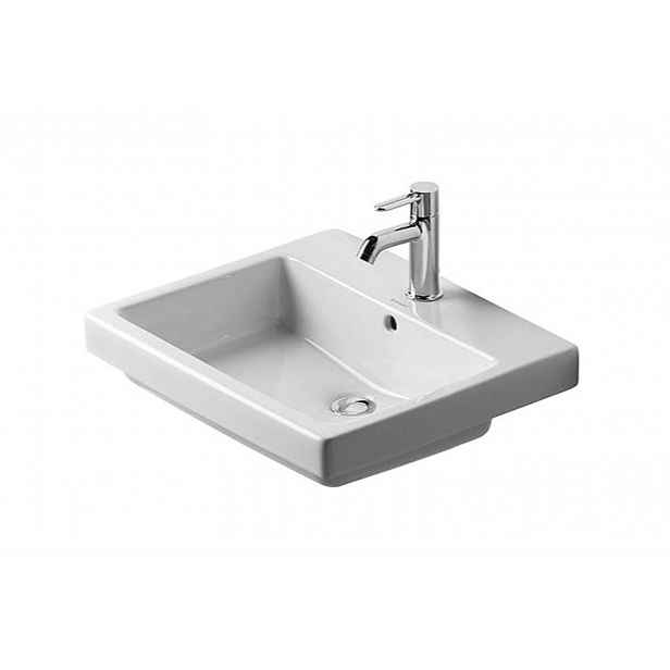 Duravit Vero - Umyvadlo zápustné 55x47x18 cm, s 1 otvorem pro baterii, alpská bílá 0315550000