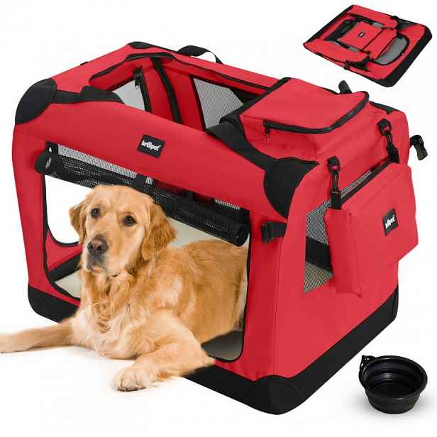 Leopet Přepravní box pro psy XXXL, 102 x 69 x 69 cm, červený
