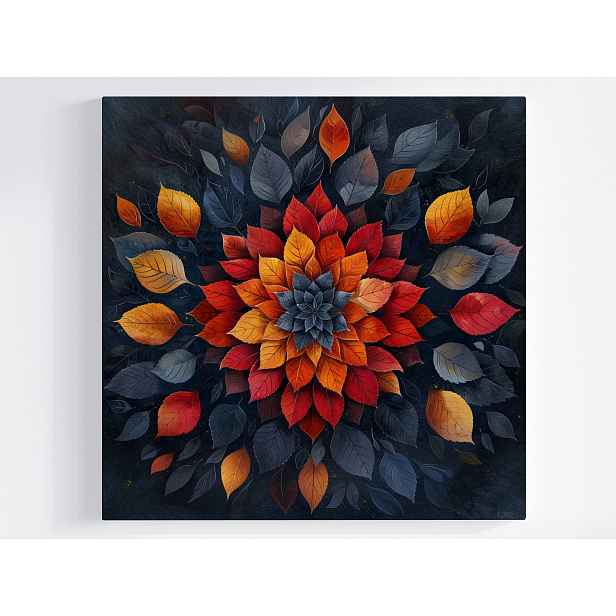 Obraz Na Plátně Canvas Abstrakce Mandala Listy Podzim Harmonie 50x50