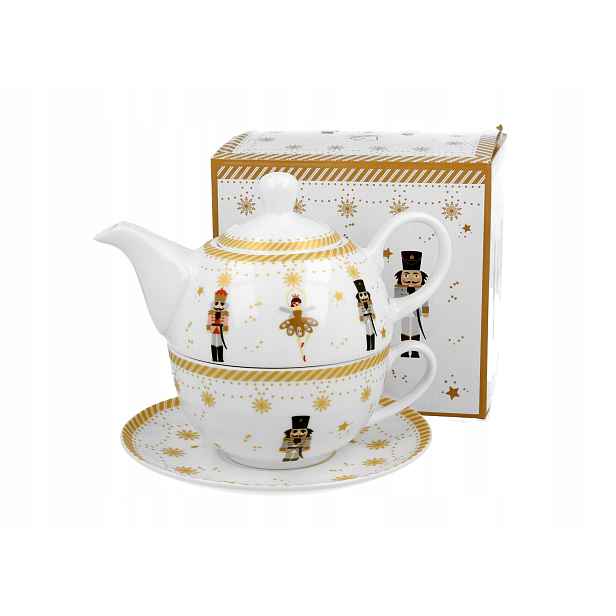 Šálek na čaj s konvičkou z porcelánu Christmas Ballerina