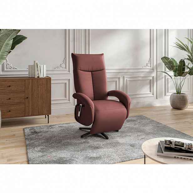 Sit & More KŘESLO, kůže, červenohnědá