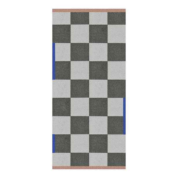 Tmavě zelený/krémový pratelný koberec 70x150 cm Square – Mette Ditmer Denmark