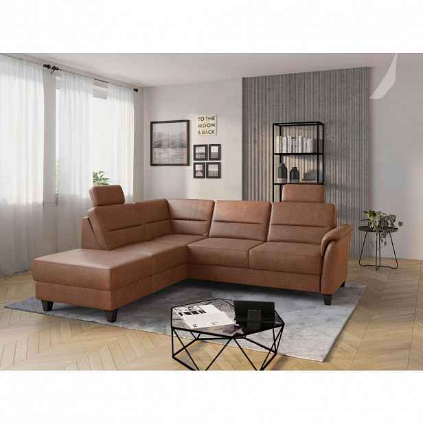 Sit & More ROHOVÁ SEDAČKA, textil, koňaková