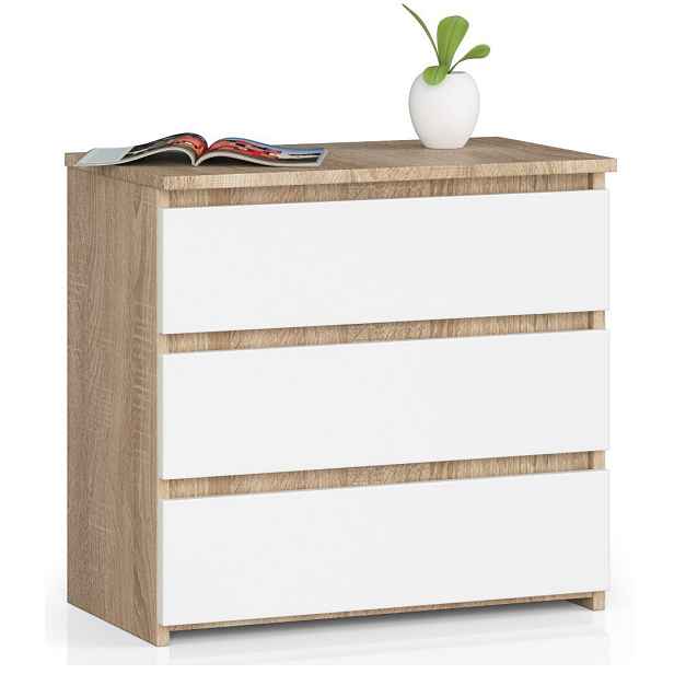 Ak furniture Komoda CL3 60 cm dub sonoma/bílá