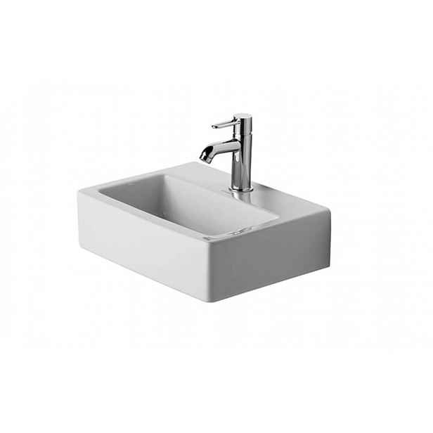 Duravit Vero - Umývátko Med, 45x35 cm, s 1 otvorem pro baterii, bez přepadu, alpská bílá 0704450041