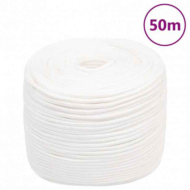 vidaXL Lodní lano celobílé 6 mm 50 m polypropylen