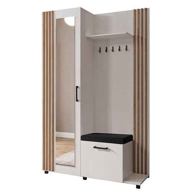 MASSENO MODERNÍ PŘEDSÍŇOVÁ SESTAVA ARMADIO, 137/207/42 cm, bílá