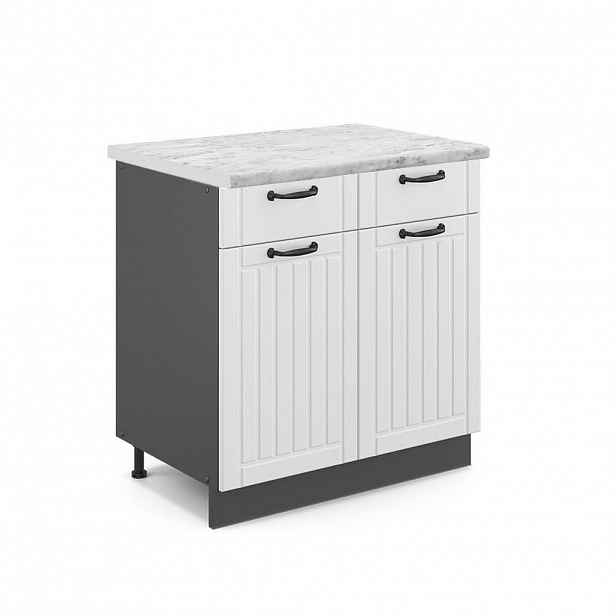 Vicco SPODNÍ SKŘÍŇKA KUCHYŇSKÉ LINKY Fame-Line Bílý venkovský dům 80 cm , PD Mramor