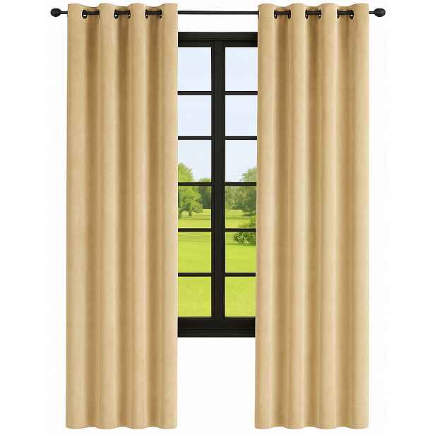 Elegantní velurové záclony 140x270 Na Průchodkách Záclony Velur Béžové