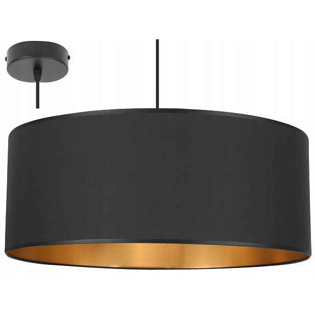 Závěsné Stropní Svítidlo Lustr Elegantní Zlatý Střed 50 CM Stínidlo