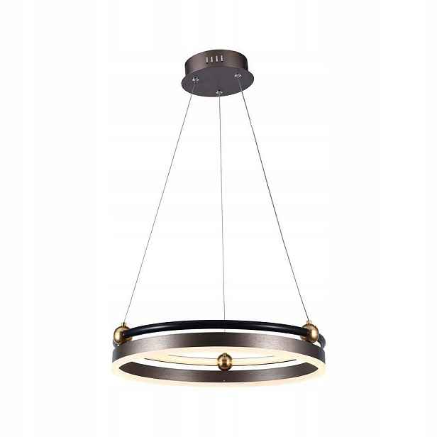 Závěsná Led lampa hnědá, moderní, kulatý prstenec 42 cm, teplá barva V-tac