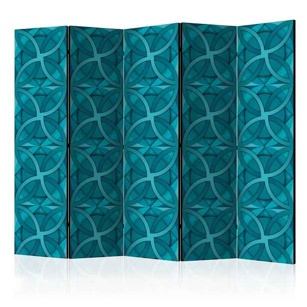 Paraván Geometric Turquoise Dekorhome