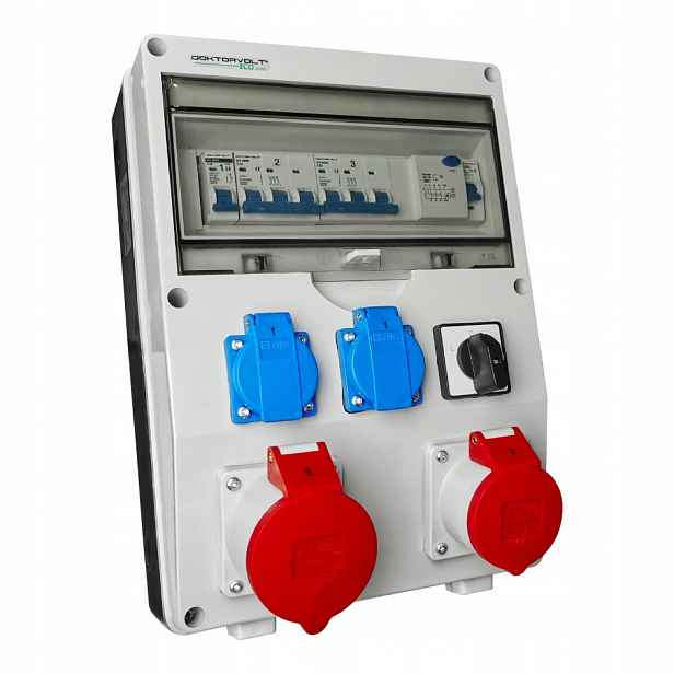 Stavební rozvaděč 32A 16A 400V 2x230V Elektrická rozvodná skříň