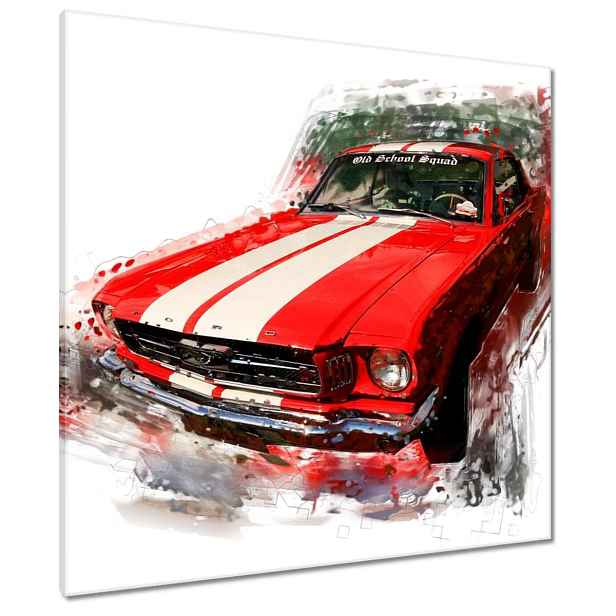 Obrazy 80x80 Červený Ford Mustang