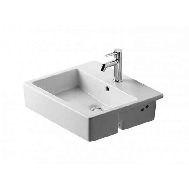 Duravit Vero - Umyvadlo zápustné 55x47x17 cm, s 1 otvorem pro baterii, bílá 0314550000