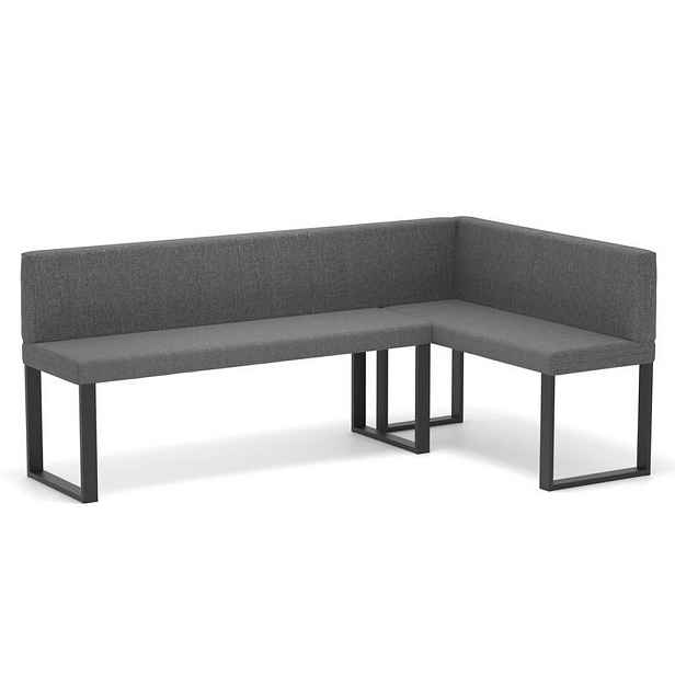 Idohome ROHOVÁ LAVICE SANA U pravá tkanina hladká, 142/196 cm, tmavě šedá