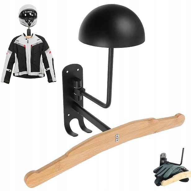 Nástěnný držák na helmu a motocyklovou bundu s věšákem