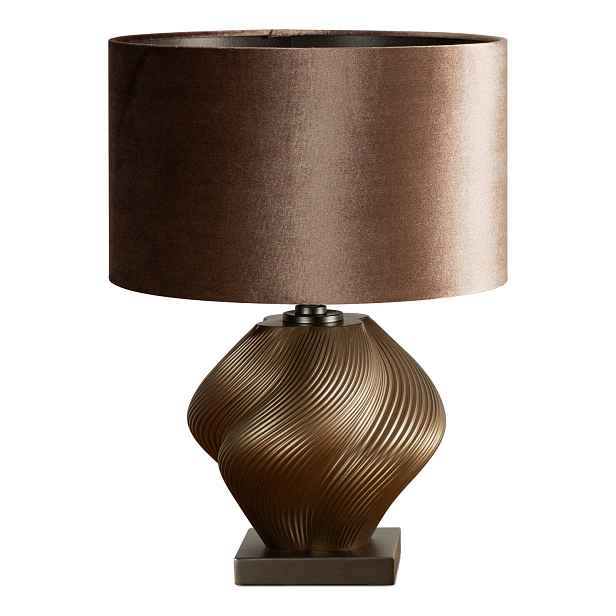 Stolní lampa Selena hnědá, sklo a kov, Ø33 x 46 cm E27