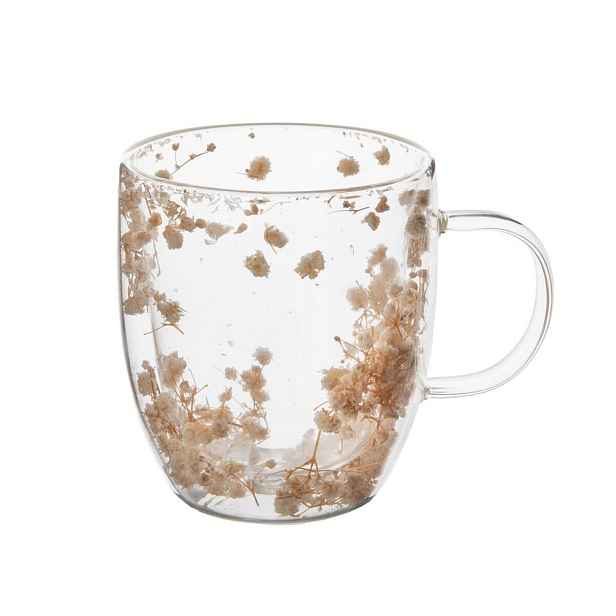 Dvoustěnný hrnek DOUBLE květy 0,35 l
