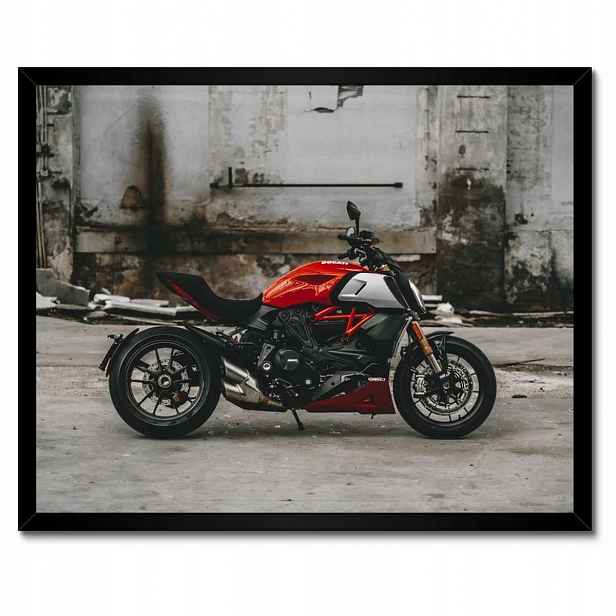 Plakáty v rámu 50x40 Červené Ducati Motocykl