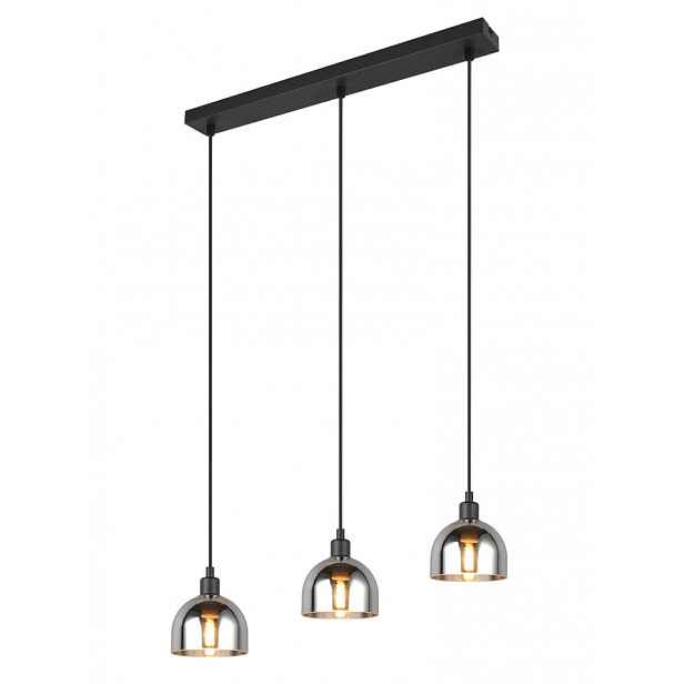 Závěsné stropní osvětlení Molly, černá/chromované sklo