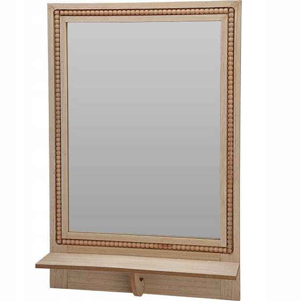 Zrcadlo Na Stěnu S Poličkou Mdf 40X60 CM Hnědé Do Předsíně