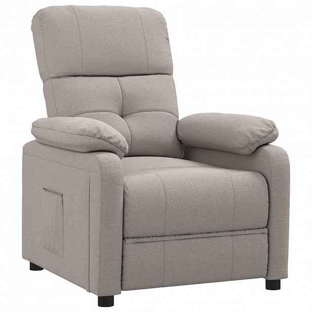 vidaXL Polohovací křeslo taupe textil