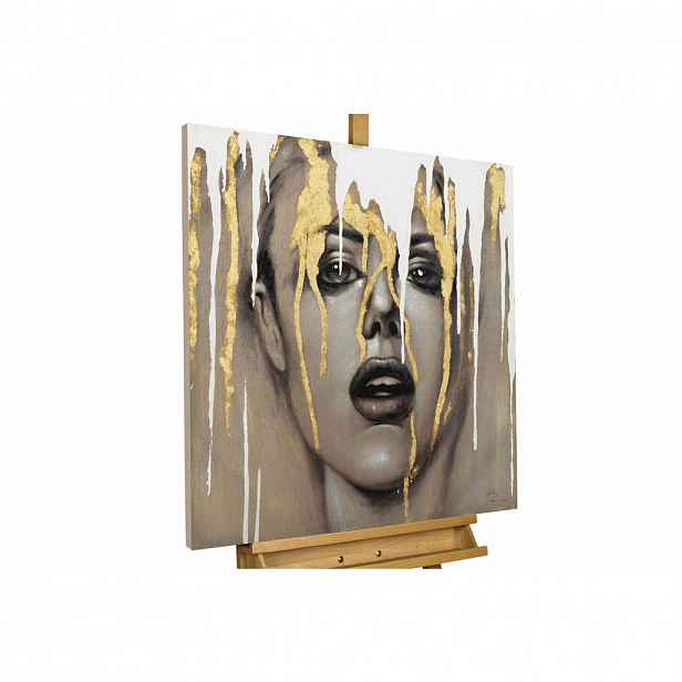 KUNSTLOFT RUČNĚ MALOVANÝ AKRYLOVÝ OBRAZ BÍLÝ/TAUPE, 80/80 CM