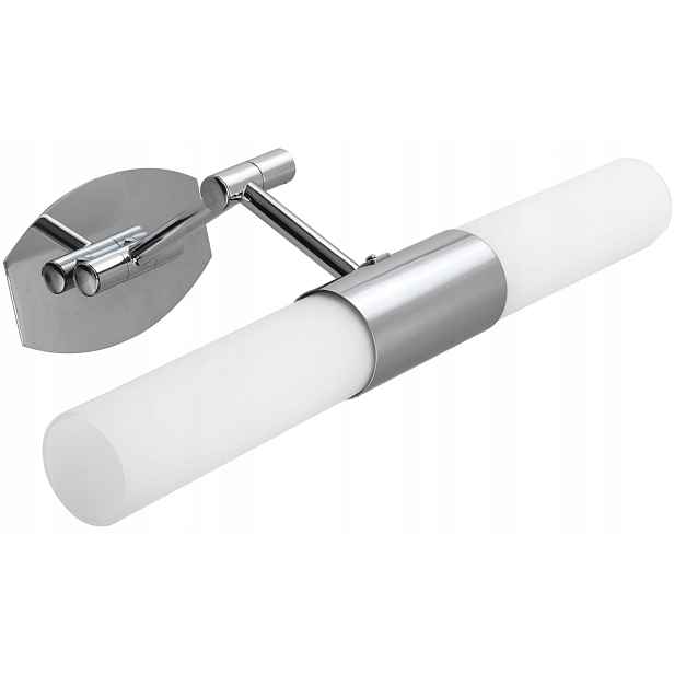 Nástěnné svítidlo nad zrcadlo, chrom, skleněné bílé stínítko, moderní Candellux