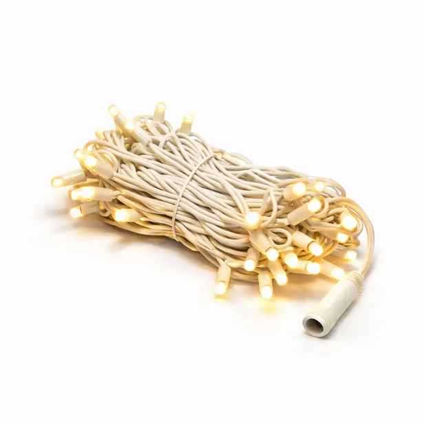 Easy Fix LED světelný řetěz, 5 m, venkovní, kontura, teple bílá, 60 diod, bílý kabel, IP67