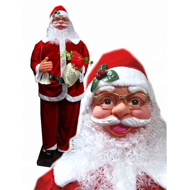 Obrovský Mikuláš 180 cm Figura Tančí Zpěv Vánoční ozdoba