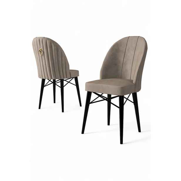 Sada židlí (4 kusy) Ritim - Cappuccino, Black