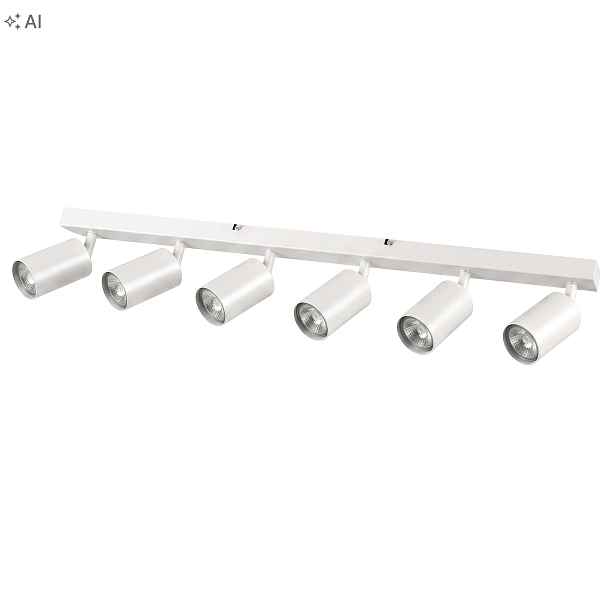 Stropní Svítidlo 6xGU-10 Bílá Reflektory Halogeny 6 Bodů Lišta 75 cm