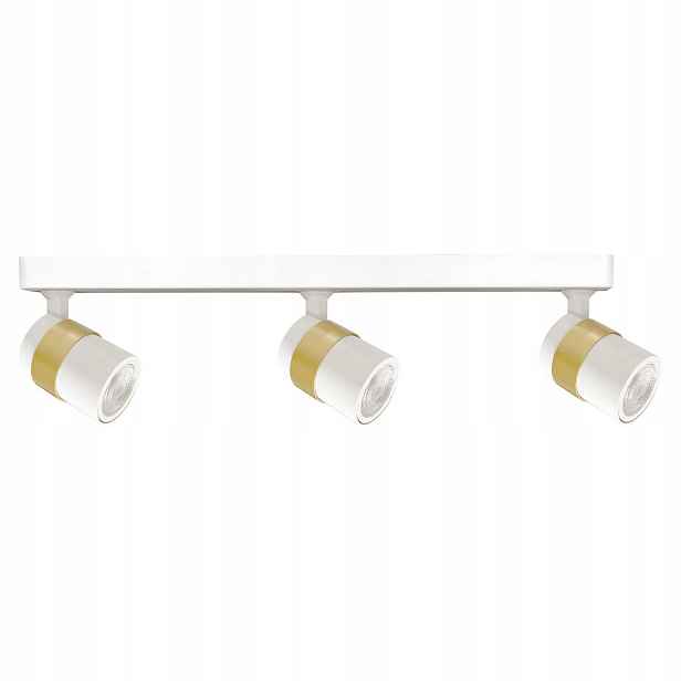 Stropní svítidlo trojitá ozdobná bílá zlatá lišta 45 cm Light Prestige