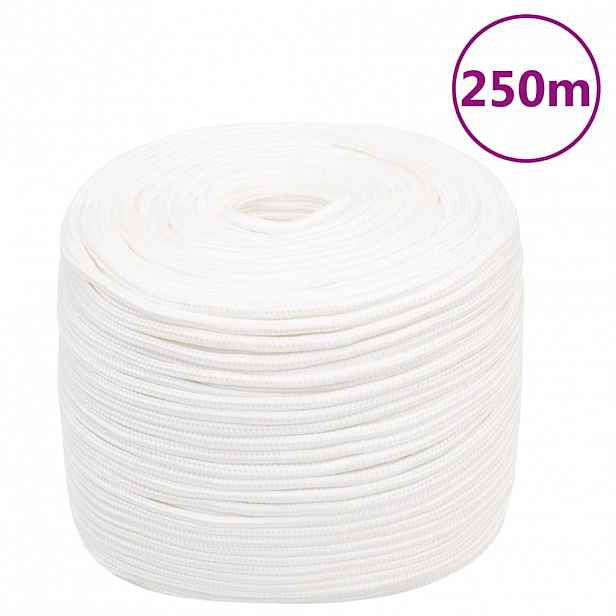 vidaXL Lodní lano celobílé 8 mm 250 m polypropylen