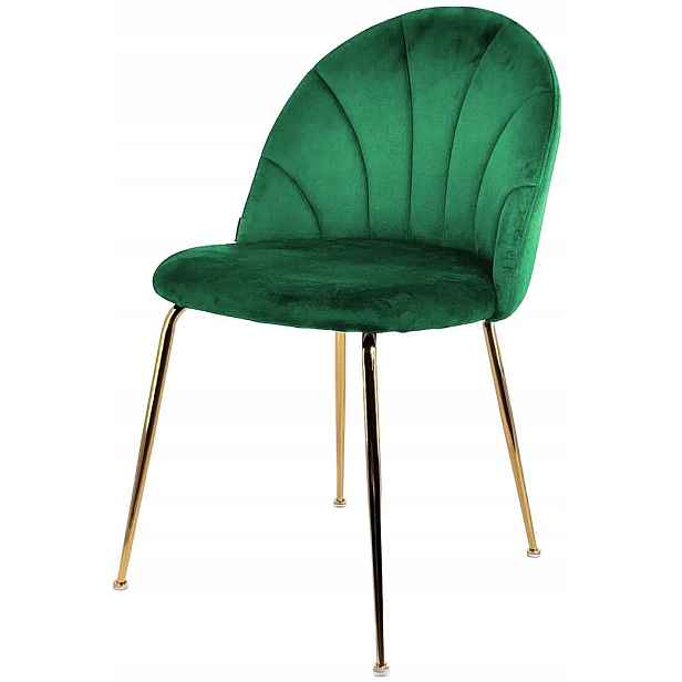 Čalouněná židle Camila Green Velvet Gold Lugano