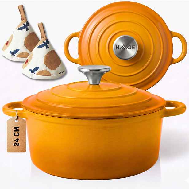 Hrnec Hrnec 4L Smaltovaná Poklice Hořčice Plyn/indukce Trouba 24 CM