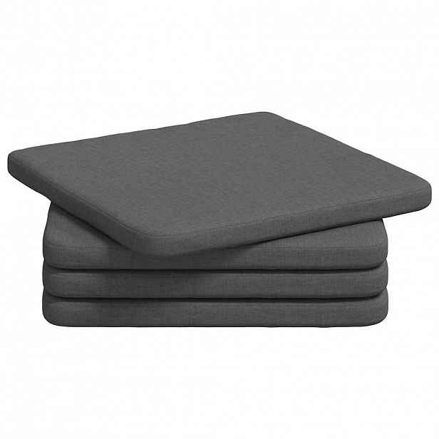 vidaXL Polštáře na sedadla 4 ks textil Tmavě šedá 40 x 40 x 3 cm