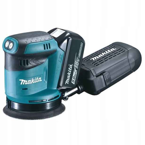 Makita DBO180RTJ aku excentrická bruska 18V/2*5Ah, systainer