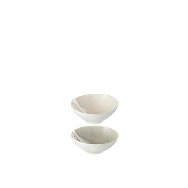 2 ks béžové misky Apero Taupe s popraskáním - 12*12*4,8 cm J-Line by Jolipa