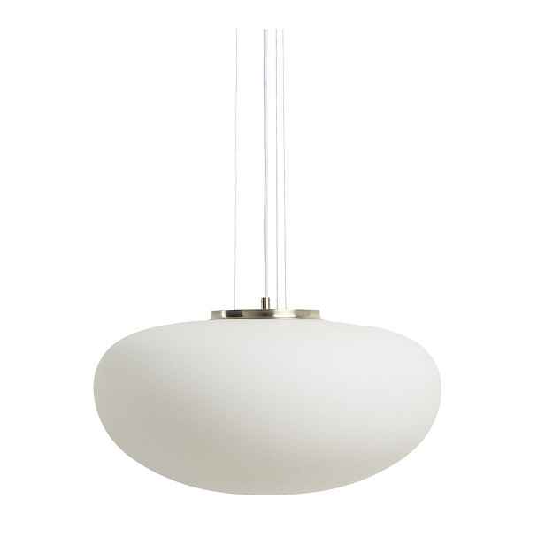 Bílé závěsné svítidlo se skleněným stínidlem ø 50 cm Ardali – Kave Home