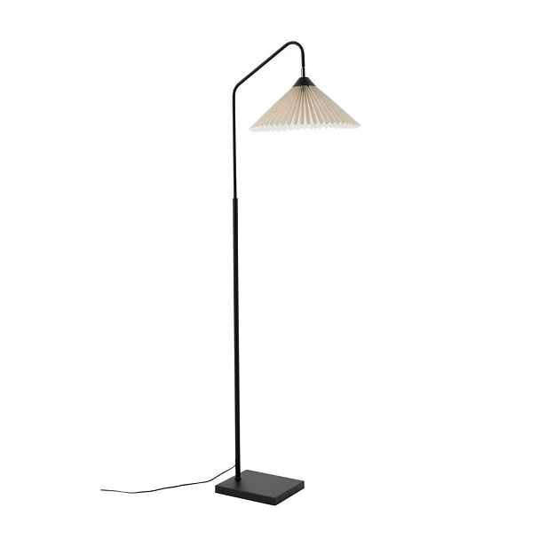 Černá/krémová látková stojací lampa s ohybatelnou konstrukcí (výška 155 cm) Kate – Ellos Home