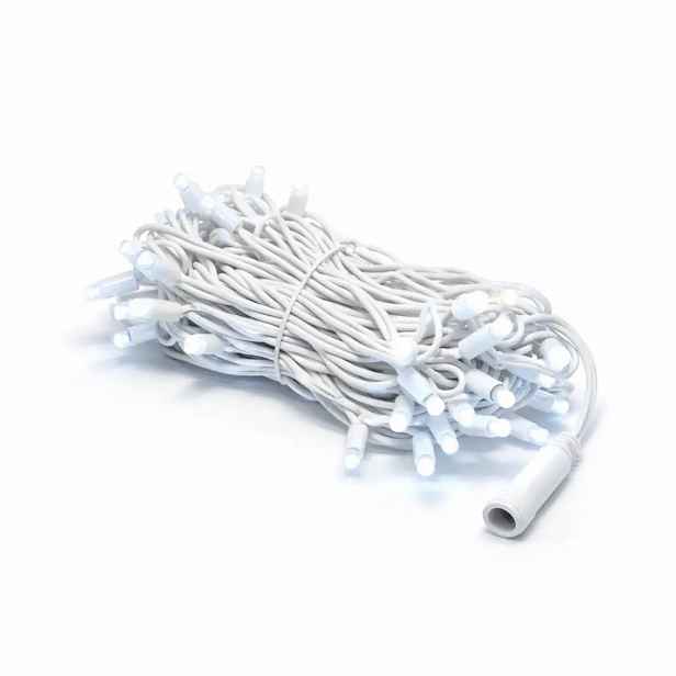 Easy Fix LED světelný řetěz, kontura, 5 m, venkovní, ledově bílá s FLASH, 60 diod, bílý kabel, IP67